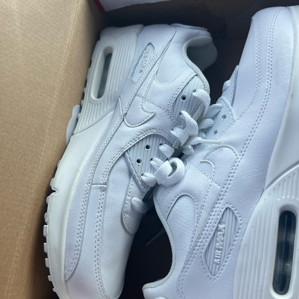 Nike Air Max 90 LTR in White and Metallic Silver